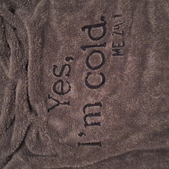 Yes, I'm cold ME 24:7 Grey Black Hoodie Sherpa Teddy Pullover Sweatshirt Large - Picture 4 of 9